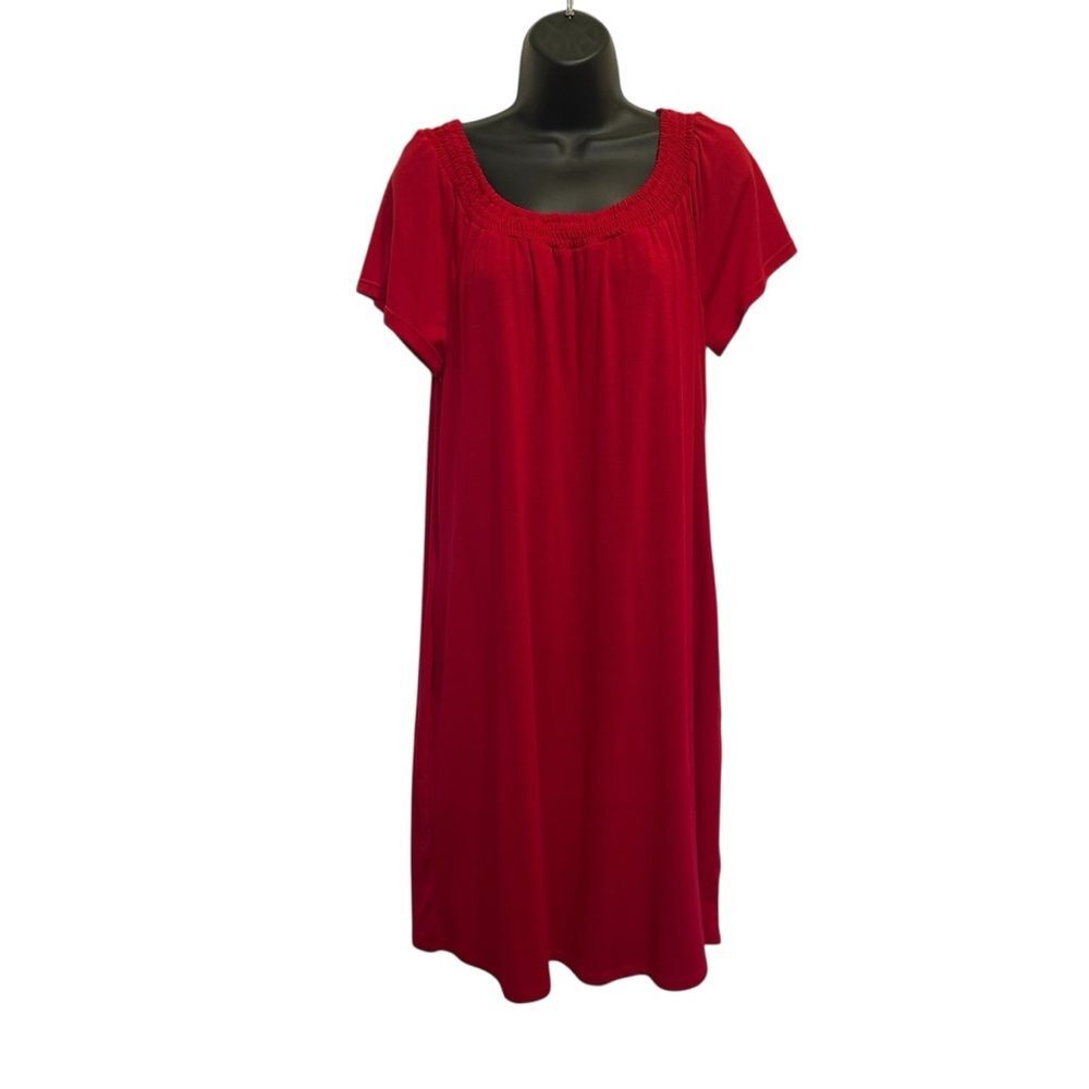 NWT Faded Glory Off Shoulder Dress Brilliant Red Sz L (12-14)